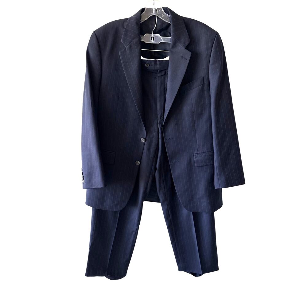 Vintage Chaps Navy Pinstripe Wool Cashmere Suit Canada